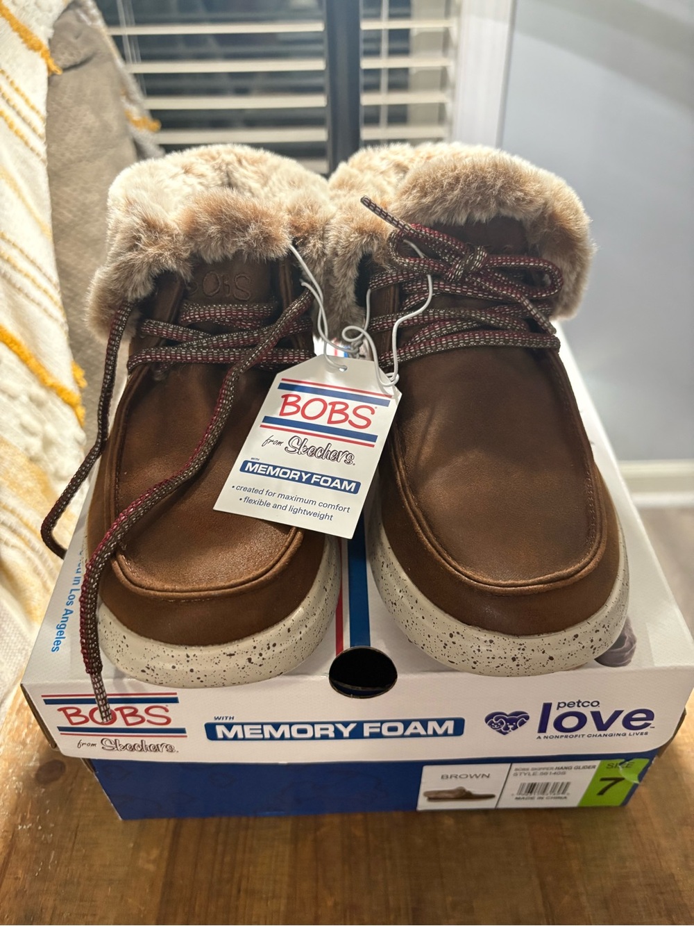 Skechers Woman’s Brown Faux-Fur Lined Lace-Up Boots